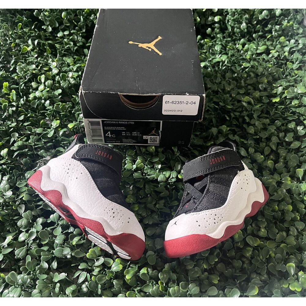4C Jordan 6 Rings Great Condition! Nike Toddler Six Rings Black/White/Gym Red